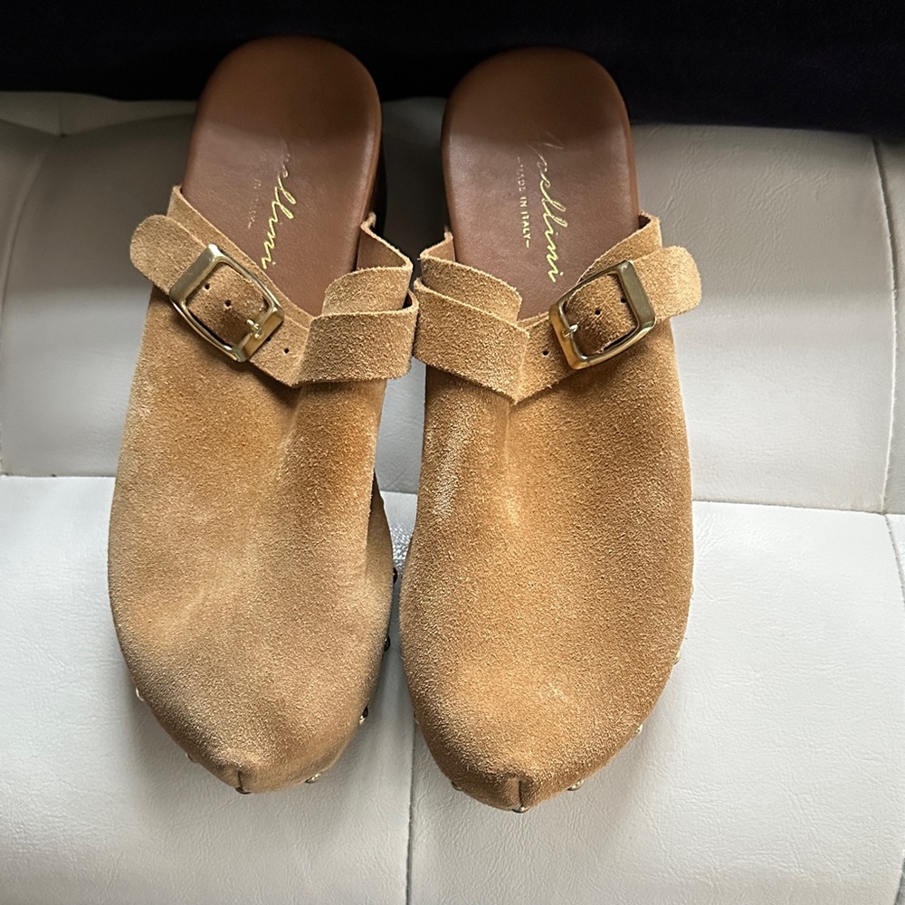 Avellini made in Italy Suede Buckle Clogs